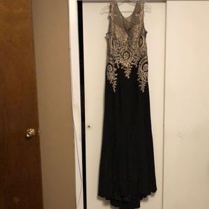 Black rhinestoned evening gown
